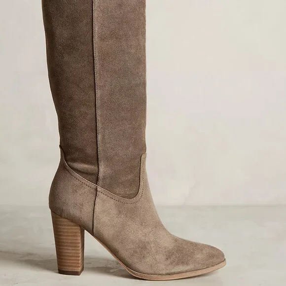 Sigerson Morrison NEW Boots Over-The-Knee Cuffed Tall Heel Suede Women's 11 - Picture 5 of 17